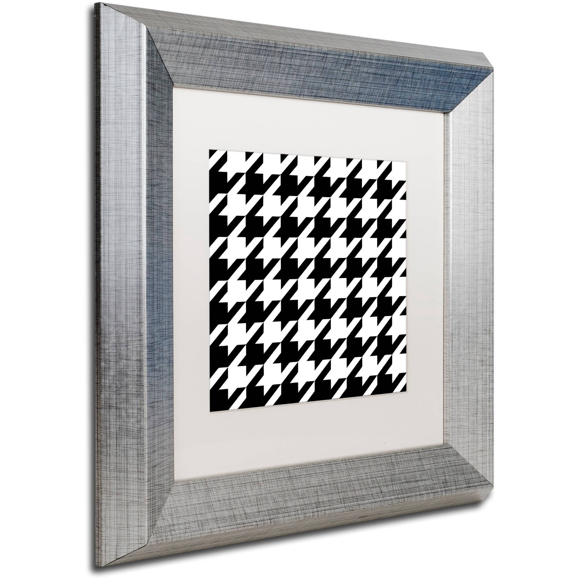 Trademark Fine Art "Houndstooth II" Canvas Art by Color Bakery White Matte, Silver Frame