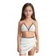 thumbnail image 2 of Traje de baño de 2 piezas para mujer, trajes de baño para mujer, bikini de moda infantil con tirantes y bloques de color liso para la playa, conjunto de falda de malla para niña, 2 of 8