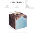 thumbnail image 4 of Naloa Elephant And A Giraffe Sitting On A Rock Admiring The Ocean Tissue Box Cover Leather Tissue Holder Square Facial Tissue Case for Bathroom, Vanity Countertop, Tabletop, Car, 4 of 7