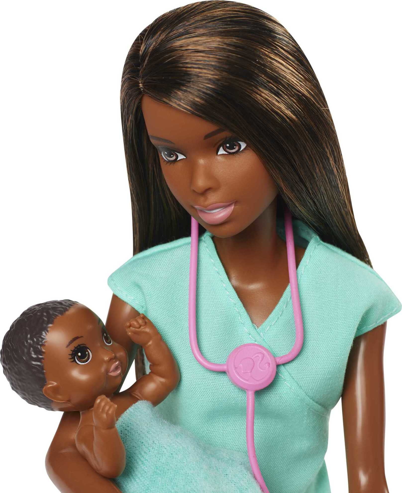 Barbie Careers Baby Doctor Playset with Brunette Fashion Doll, 2 Baby Dolls, Furniture & Accessories - image 3 of 6