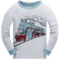 thumbnail image 2 of Popshion Little Boys Pajamas Set Toddler Kids 100% Cotton 2 Piece Long Sleeve Train Sleepwear 6T/6714, 2 of 7