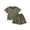 Olive Green, variant on ZACPNCV Toddler Boys Girls Outfits Kids 2 Piece Home Clothes Summer Outfits Solid Short Sleeve T Shirt with Shorts Set Olive Green 2-3 Years