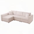 thumbnail image 3 of 106.3" Soft L-shaped 4-Person Sofa in Light Pink - Modern Plush with Detachable Cushions for Living Room, 3 of 11