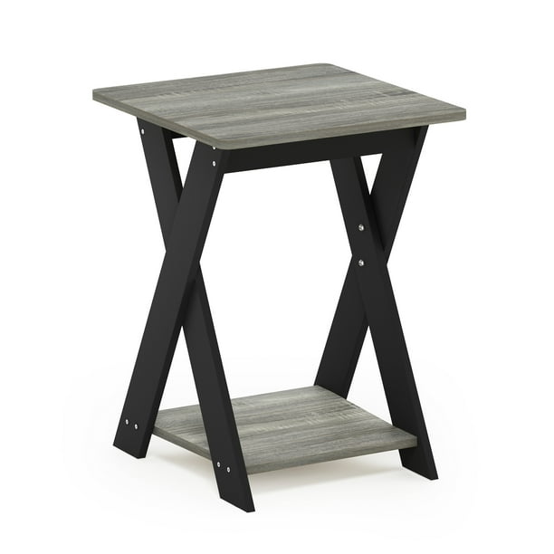 Furinno Modern Simplistic CrissCrossed End Table, French Oak Grey