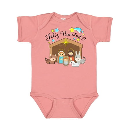 

Inktastic Feliz Navidad Cute Nativity Scene Gift Baby Boy or Baby Girl Bodysuit