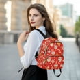 thumbnail image 6 of FORMRS Mini Backpack Purse for Women Travel Daypack Casual Shoulder Bag, Red Christmas Ornaments Pattern, 6 of 7