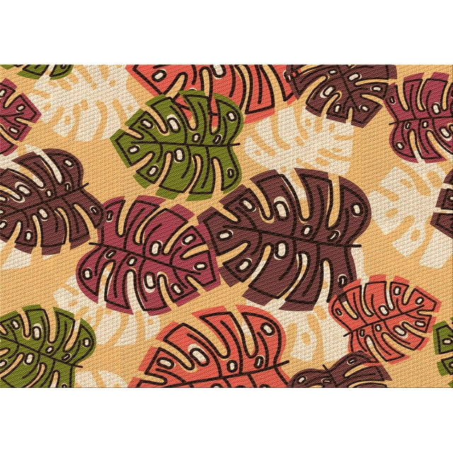 Ahgly Company Tapis Rectangulaire d'Intérieur Lavable en Machine Orange Transitionnel, 5 Pieds x 8 Pieds