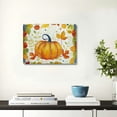 thumbnail image 5 of Pumpkin Leaves Decorative Canvas Wall Art Ready To Hang Home Room Decor 20x16in, 5 of 6