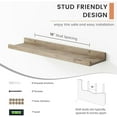 thumbnail image 5 of Picture Ledge Shelf, Floating Shelves Set of 4, 24 Inches Long Large Nursery Book Shelves for Toys Storage, Kids Bookshelf Wall Mounted for Living Room Bedroom Decor Books Photo Frames, Grey, 5 of 7