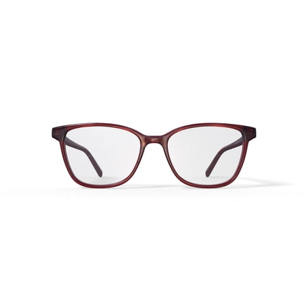 Bio Eyes Women's Apple Cat Eye Prescription Eyeglasses with Case, Red