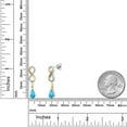 thumbnail image 6 of Gem Stone King 925 Silver and 10K Yellow Gold Swiss Blue Topaz and White Lab Grown Diamond Dangle Earrings for Women | 1.98 Cttw | Gemstone November Birthstone | Pear Shape 8X5MM, 6 of 6