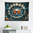 thumbnail image 3 of Ambesonne Aesthetic Wall Hanging Tapestry, Moon Monarch Butterfly, 28"x23", Orange Dark Petrol Blue, 3 of 3
