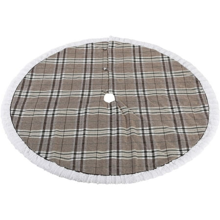 Fairy Tree Skirt - Holiday Time Premium 56-Inch Diameter Tree Skirt, Plaid Pattern