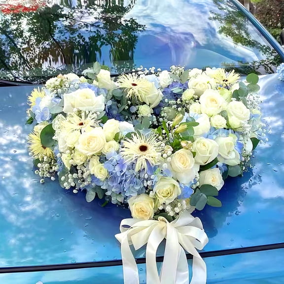 OULII 1Pc Floral Foam for Wedding Car Green Plastic Flower Holder with Suction Cups