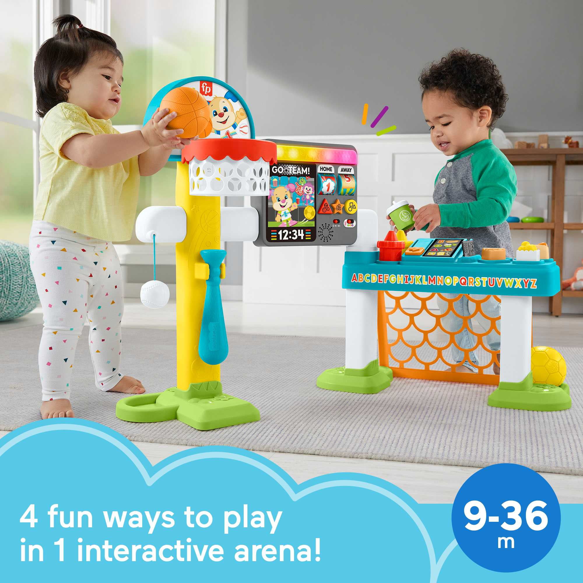 Fisher-Price Laugh & Learn 4-in-1 Game Experience Sports Activity Center & Toddler Learning Toy