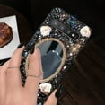 thumbnail image 4 of Samsung Galaxy S10 Plus Bling Case Mirror, Inlaid Bling Black Gemstone Makeup Mirror, Shiny Luxury Sun Flower Diamond for Women Girl(Black), 4 of 7
