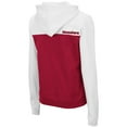 thumbnail image 3 of Women's Colosseum White/Crimson Indiana Hoosiers Aidan Lightweight Half-Zip Hoodie, 3 of 3