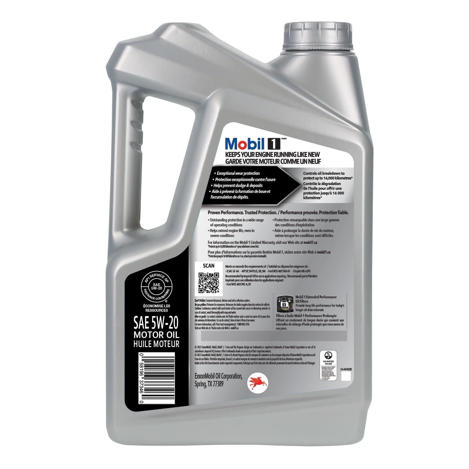 Huile moteur entièrement synthétique Mobil 1™ 5W-20, Pack de trois 4,73 L