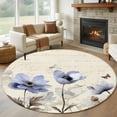 Purple Spring Floral Large Area Rugs for Bedroom Living Room, Soft Non ...