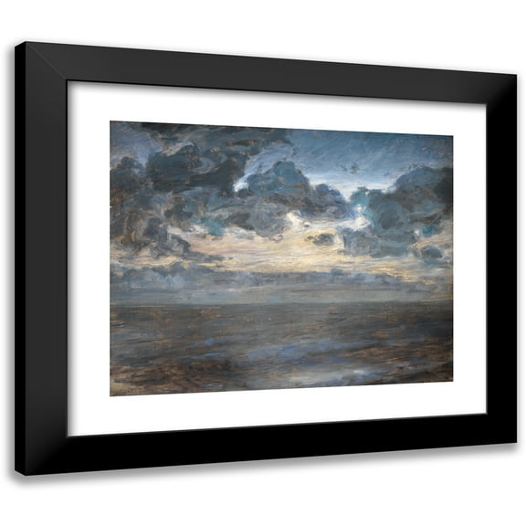 Julius Paulsen 14x12 Black Modern Framed Museum Art Print Titled - Midsummer Night at Tisvilde Beach (1886)
