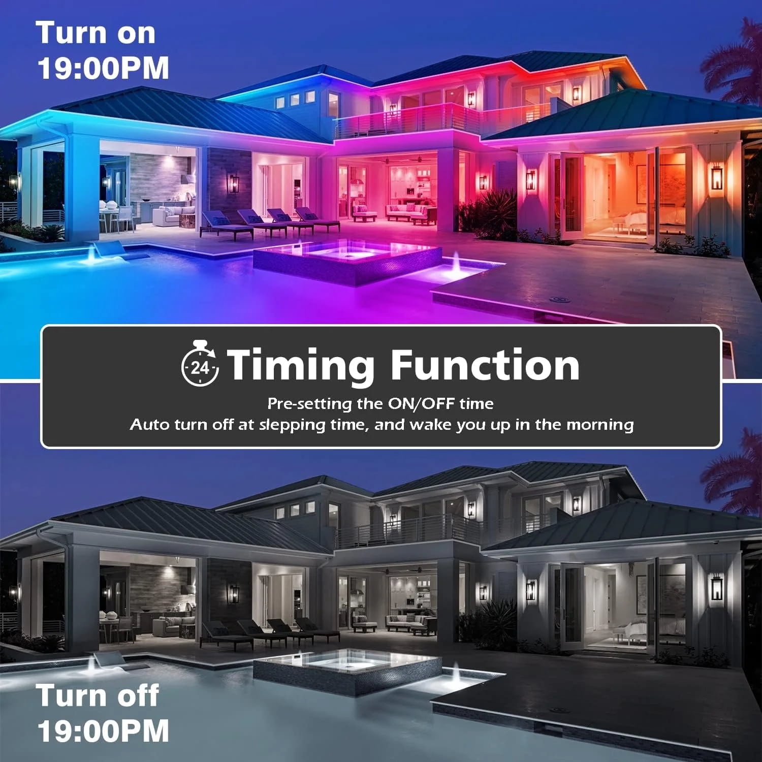 100ft LED Strip Light for Outdoor, Waterproof RGB Rope Lights, Support Music Sync Changing and App Control for Rooftop, Courtyard, Swimming Pool