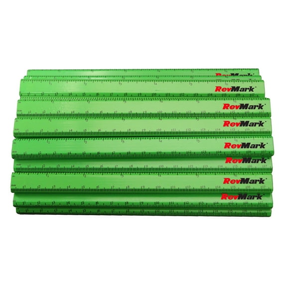 24 Pack - RevMark Carpenter Pencils w/Printed Ruler (Neon Green) - Made in USA