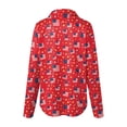 thumbnail image 4 of vigerkar Womens Long Sleeve Button Down Shirts Collared Tops Dressy Casual Patriotic Printed Blouses Shirt (Red, 4XL), 4 of 5