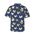 thumbnail image 3 of Daiia Funny Chicken Hawaiian Shirt for Men Gentle Cotton Regular Short Sleeve Casual-Medium, 3 of 9