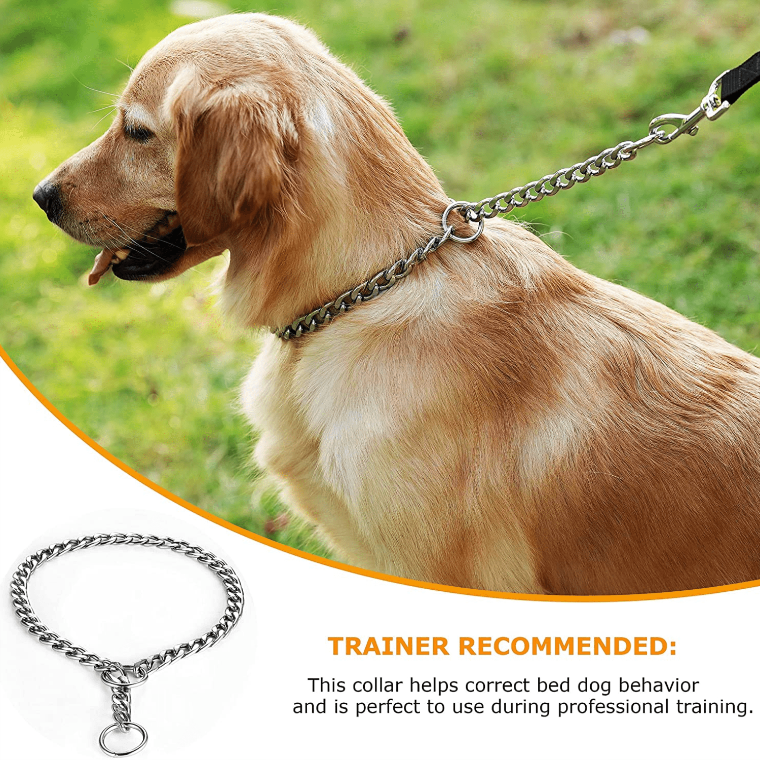Pefilos 21" Chain Dog Training Choke Collar for Small Medium Dogs, 304 Stainless Steel, 3.5 mm, Adjustbale from 18" to 22", Silver Pefilos 21" Chain Dog Training Choke Collar for Small Medium Dogs, 304 Stainless Steel, 3.5 mm, Adjustbale from 18" to 22", Silver