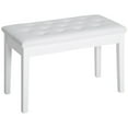 thumbnail image 1 of HOMCOM Banc de Piano Rembourré de 30 Pouces avec Rangement, Siège de Clavier d'Artiste en Similicuir (Blanc), 1 of 10