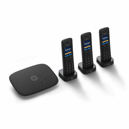 Ooma Telo Voip 3 Handsets Cordless Phone Set