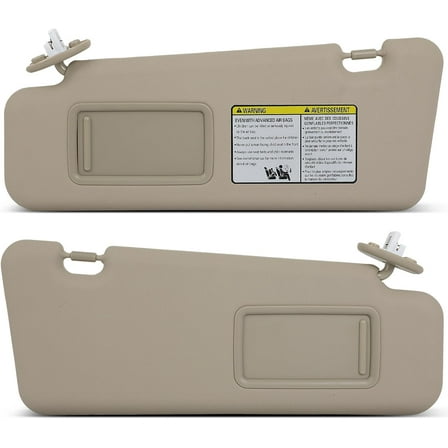 SCITOO Left & Right sides Sun Visor Assembly fit for Toyota Highlander 2008-2013 with Sunroof (Beige)