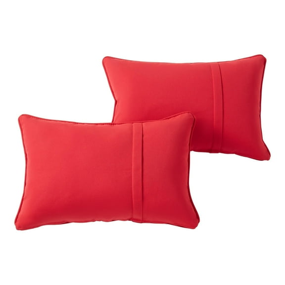 Sunbrella 21 x 14 in. Rectangle Outdoor Throw Pillow (2-Pack) - Canvas Jockey Red