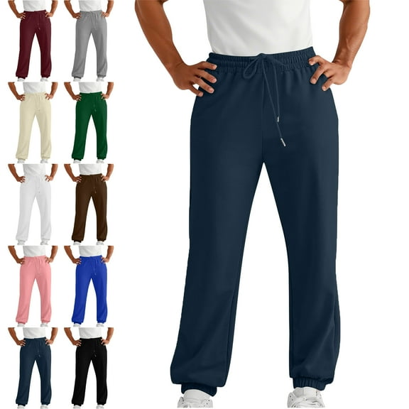 Lenago Sweatpants Plus Size Women,Unisex,Men's Pants Sport With Pocket Elastic Waist Drawstring Solid Color Outdoor Running Jogger Pants Workout Casual Sweatpants for Men,Size S-3XL