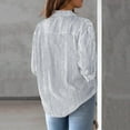 thumbnail image 3 of Futezty Womens Button Down Shirts Striped Classic Long Sleeve Collared Office Work Blouses Tops with Pocket Women's Button Down Shirts Long Sleeve Blouses Tops With Pocket, 3 of 7