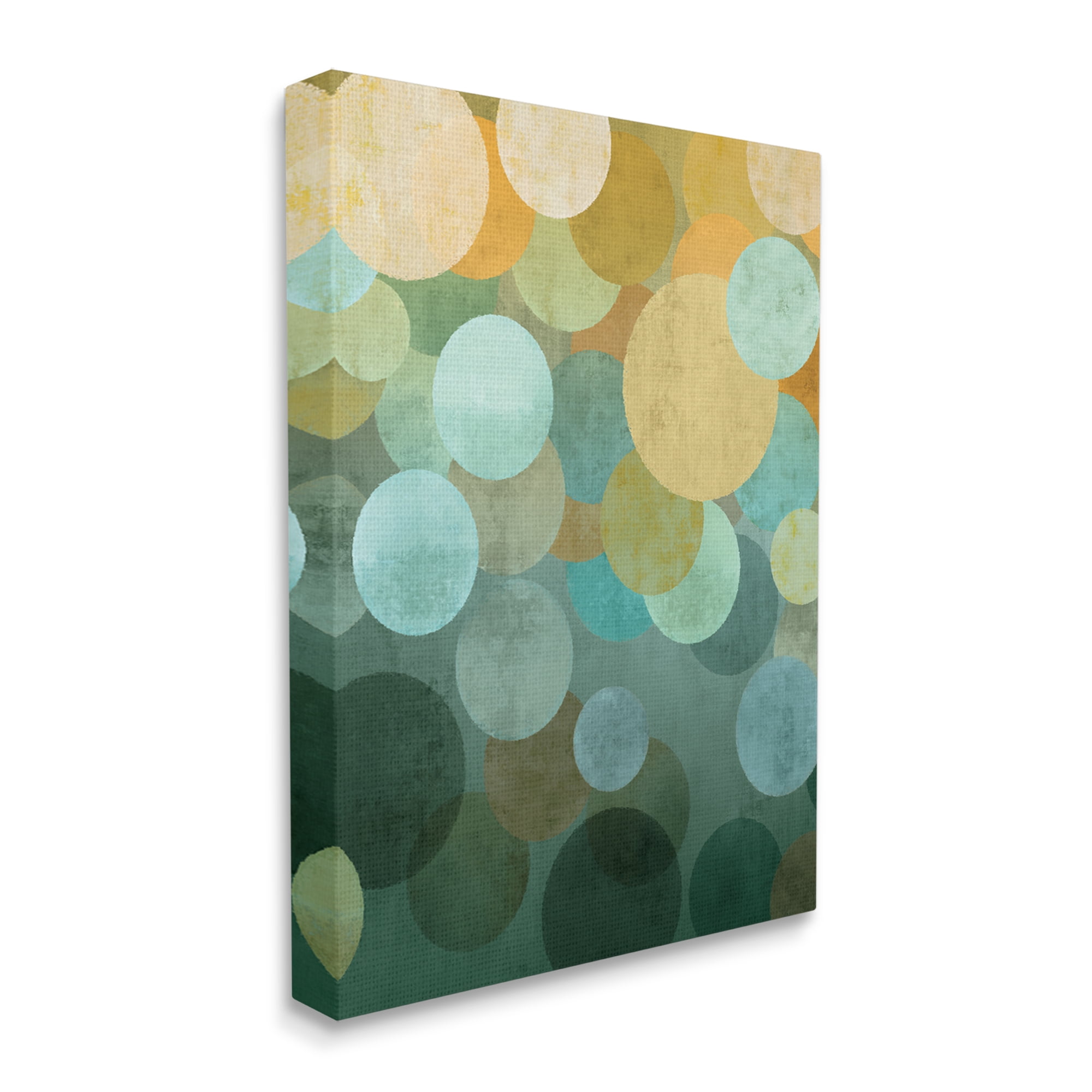 Stupell Industries Green Ombre Circles Pattern Abstract Painting Gallery Wrapped Canvas Print Wall Art, 36 x 48