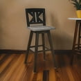 thumbnail image 6 of Ati 29 Inch Bar Height Stool Swivel Chair, X Back, Distressed Gray, Black, 6 of 6