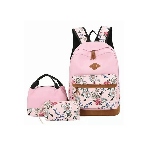Kit Mochila Moda Casual Bolso Casual Para Mujer, 3 Piezas Rosa Malubero Kit Mochila