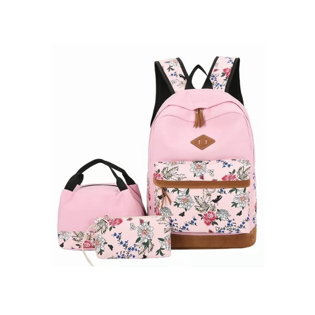 Kit Mochila Moda Casual Bolso Casual Para Mujer, 3 Piezas Rosa Malubero Kit Mochila