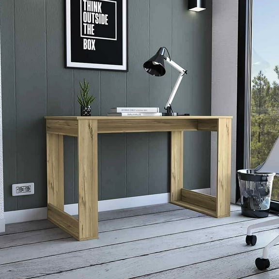 Computer Desk With Oak Appearance, 47.2"w X 23.6"d, Modern Office Desk, 23.6"d Workspace, Stylish Design