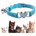 thumbnail image 1 of Collar para gatos, collar de gato ajustable de terciopelo suave con campana, lindo suministro para mascotas, se adapta a la mayoría de los gatos y perros pequeños Adepaton QH-574, 1 of 7