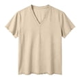 thumbnail image 3 of BSDJILFG Big and Tall Shirts ,Mens Casual Basic Tees Solid Color Loose Short Sleeve V-Neck T-shirt Cotton Tops,Sizes L-6XL, 3 of 5