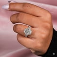 thumbnail image 2 of 5.0 Ct Elongated Cushion Cut Moissanite Double Pave Band And Side Half Moon Accent Stone Unique Engagement Ring In 925 Sterling Silver, 2 of 2