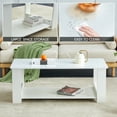 thumbnail image 5 of Yoneston Rectangular Coffee Table with Double Layered for Living Rooms Bedrooms Study Rooms, Medium Size White, 5 of 16