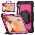 thumbnail image 1 of for Samsung Galaxy Tab S10 Lite/S10 FE/S9 FE/S9 Case 11 inch, 360 Rotating Shockproof Cover with Stand, Handle, Shoulder Strap (SM-X520/X510/X710), Rose Panel, 1 of 7