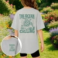 thumbnail image 2 of Weebloom Teen Girl Shirts Girls Casual Short Sleeve T Shirt Round Neck Ocean Printed Top Everyday Wear School Stretch Tops 3-13 Years Tshirts 10-11 Years, 2 of 6
