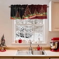 thumbnail image 2 of Merry Christmas Valances for Windows, Xmas Tree Color Lamps Pine Blossoms Bright Light Rod Pocket Valance Short Window Treatments Curtains for Kitchen Bathroom Bedroom Decor, 42 x 18 In, 2 of 9