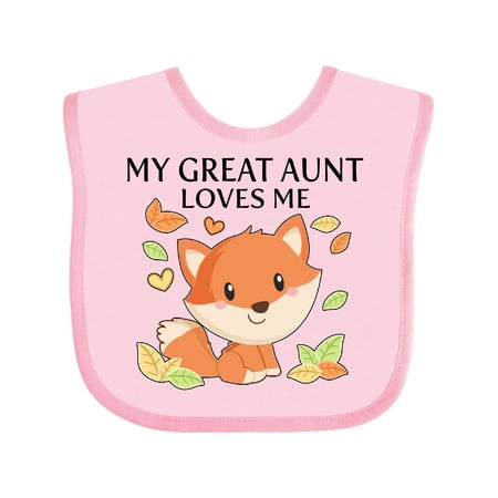 

Inktastic My Great Aunt Loves Me- Little Fox Gift Baby Boy or Baby Girl Bib