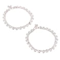 thumbnail image 4 of Efulgenz Indian Jewelry Boho Anklets Barefoot Sandals Ankle Bracelet Payal Anklet Set, White, 4 of 4