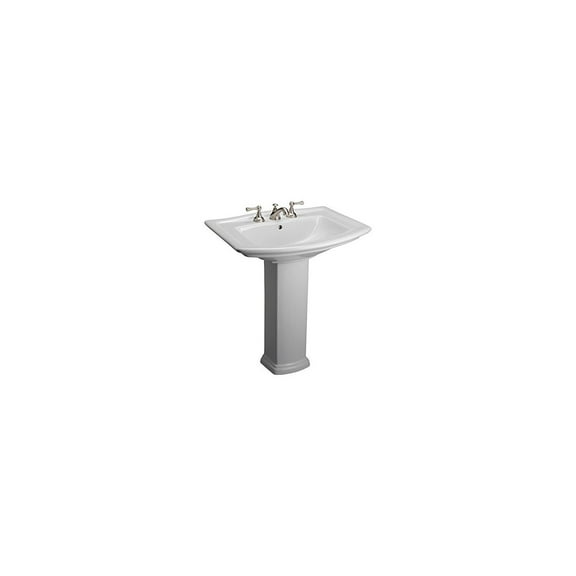 Modern Pedestal Sink - Cool Vitreous China Bathroom Sink, 30" Wide, Includes Hardware